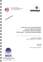 Recherche sur la sismotectonique du Sud-Ouest de la France (Pyrénées et Bassin aquitain). 2ème partie : synthèse sismotectonique. Juillet 1994. | BLES JL