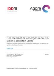 Financement des énergies renouvelables à l'horizon 2040. Évaluation prospective du besoin de soutien public pour la transition du système électrique français. | GAGNEBIN (M)