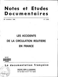 Les accidents de la circulation routière en France. | ROCHE M