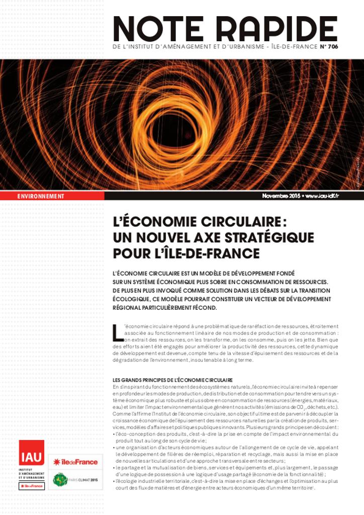 [L']économie circulaire : un nouvel axe stratégique pour l'Ile-de-France. | 