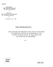 Les disparités des réglementations sociales applicables aux transports routiers de marchandises à l'intérieur du marché commun et leurs effets sur les conditions de concurrence - Note d'information n°22 - mars 1964 - 9 p. | SAEI