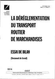 [La] déréglementation du transport routier de marchandises. Essai de bilan. | REMY (A)