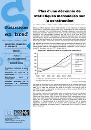 Plus d'une décennie de statistiques mensuelles sur la construction. | FASSBENDER (J)