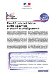 Rio + 20 : priorité à la lutte contre la pauvreté et au droit au développement. | AUVERLOT (D)