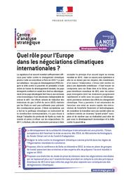 Quel rôle pour l'Europe dans les négociations climatiques internationales ? | AUVERLOT (D)
