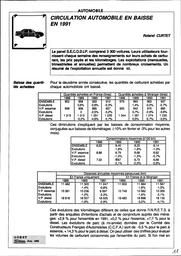 Circulation automobile en baisse en 1991. | CURTET R.