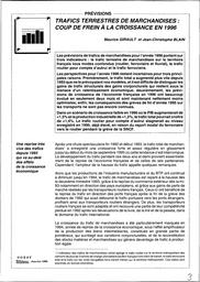 Trafics terrestres de marchandises : coup de frein à la croissance en 1996. | GIRAULT (M)