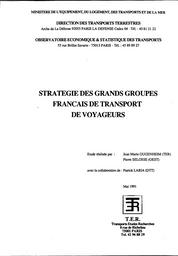 Stratégie des grands groupes français de transport de voyageurs. | GUGENHEIM (JM)