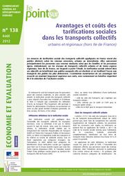 Avantages et coûts des tarifications sociales dans les transports collectifs urbains et régionaux (hors Ile de France). | ROUCHAUD (D)