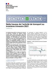 Conjoncture des transports. Nette hausse de l’activité de transport au troisième trimestre 2021 | COLUSSI Carlo