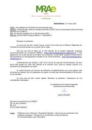 Projet de plan climat air énergie territorial (PCAET) de la communauté intercommunale Réunion Est (CIREST) (avis délibéré de la MRAe de La Réunion) | MISSION REGIONALE D'AUTORITE ENVIRONNEMENTALE LA REUNION. Autorité environnementale