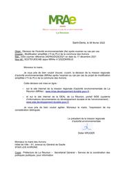 Modification simplifiée n°5 du PLU (décision de la MRAe de La Réunion après examen au cas par cas) - Commune des Avirons | MISSION REGIONALE D'AUTORITE ENVIRONNEMENTALE LA REUNION. Autorité environnementale