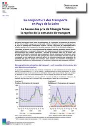 La conjoncture des transports en Pays de la Loire - La hausse des prix de l’énergie freine la reprise de la demande de transport | DOUILLARD Denis