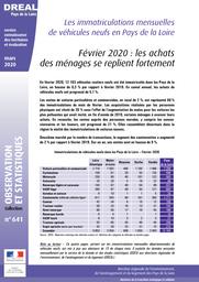 Les immatriculations mensuelles de véhicules neufs en Pays de la Loire - Février 2020 : les achats des ménages se replient fortement | DOUILLARD Denis