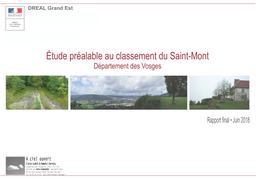 Etude préalable au classement du Saint Mont département des Vosges | DIRECTION REGIONALE DE L'ENVIRONNEMENT, DE L'AMENAGEMENT ET DU LOGEMENT GRAND-EST. Auteur