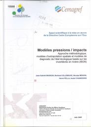 Modèles pressions/impacts – Approche méthodologique, modèles d'extrapolation spatiale et modèles de diagnostic de l'état écologique basés sur les invertébrés en rivière (IBGN) | WASSON (Jean-Gabriel)