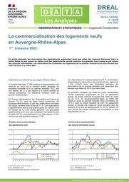 La commercialisation des logements neufs en Auvergne-Rhône-Alpes - 1er trimestre 2022 | DIRECTION REGIONALE DE L'ENVIRONNEMENT, DE L'AMENAGEMENT ET DU LOGEMENT AUVERGNE-RHÔNE-ALPES. CIDDAE