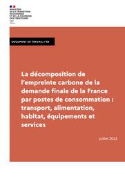 La décomposition de l’empreinte carbone de la demande finale de la France par postes de consommation : transport, alimentation, habitat, équipements et services | BAUDE Manuel