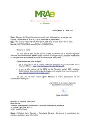 Modification n°8 du PLU (décision de la MRAe de La Réunion après examen au cas par cas) - Commune de Saint-Denis | MISSION REGIONALE D'AUTORITE ENVIRONNEMENTALE LA REUNION. Autorité environnementale