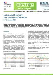 La construction neuve en Auvergne-Rhône-Alpes - 2ème trimestre 2022 | DIRECTION REGIONALE DE L'ENVIRONNEMENT, DE L'AMENAGEMENT ET DU LOGEMENT AUVERGNE-RHÔNE-ALPES. CIDDAE