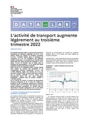 Conjoncture des transports - L'activité de transport augmente légèrement au troisième trimestre 2022 | COLUSSI Carlo