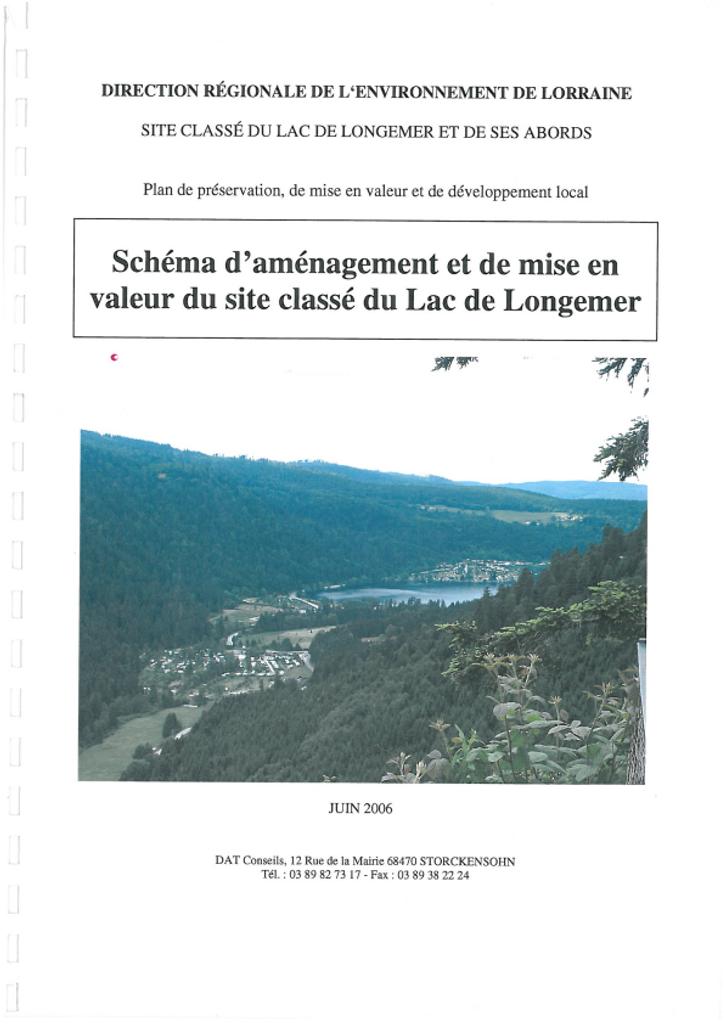 Schéma d'aménagement et de mise en valeur du site classé du Lar de Longemer | 