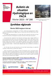 L'Eau en Provence-Alpes-Côte d'Azur : bulletin de situation hydrologique de la DREAL PACA, n°286 - février 2023 | DIRECTION REGIONALE DE L'ENVIRONNEMENT, DE L'AMENAGEMENT ET DU LOGEMENT PROVENCE-ALPES-COTE D'AZUR