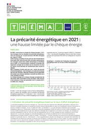 La précarité énergétique en 2021 : une hausse limitée par le chèque énergie | BOUHALLI Hana