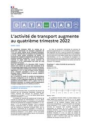 Conjoncture des transports - L'activité de transport augmente L’activité de transport augmente au quatrième trimestre 2022 | COLUSSI Carlo