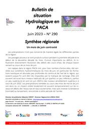 L'Eau en Provence-Alpes-Côte d'Azur : bulletin de situation hydrologique de la DREAL PACA, n°290 - juin 2023 | DIRECTION REGIONALE DE L'ENVIRONNEMENT, DE L'AMENAGEMENT ET DU LOGEMENT PROVENCE-ALPES-COTE D'AZUR