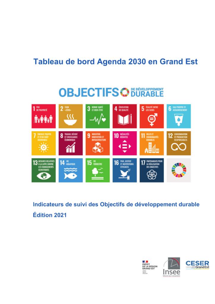 Tableau de bord Agenda 2030 en Grand Est - Indicateurs de suivi des objectifs de développment durable : Edition 2021 | 