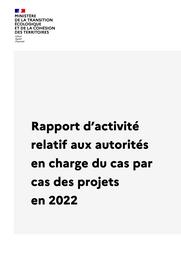 Rapport d’activité relatif aux autorités en charge du cas par cas des projets en 2022 | POUX Philémon