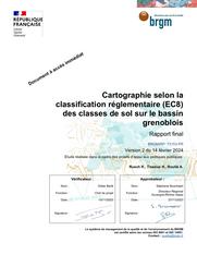 Cartographie selon la classification réglementaire des classes de sol sur le bassin grenoblois | B.R.G.M. - RHONE-ALPES